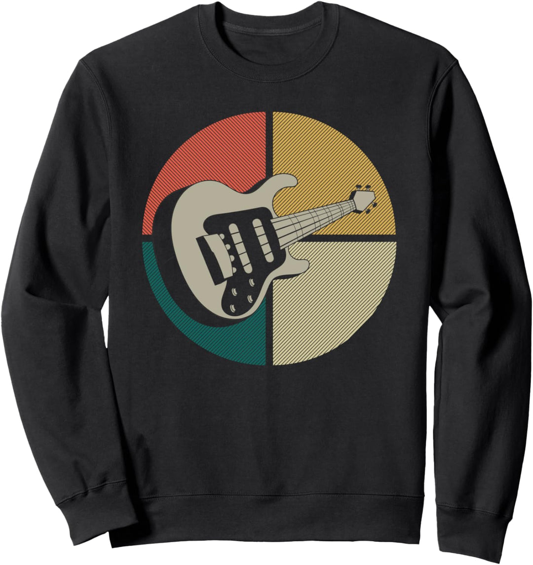 Bassspieler Rock Musikinstrument Bassist Retro Bass Gitarre Sweatshirt