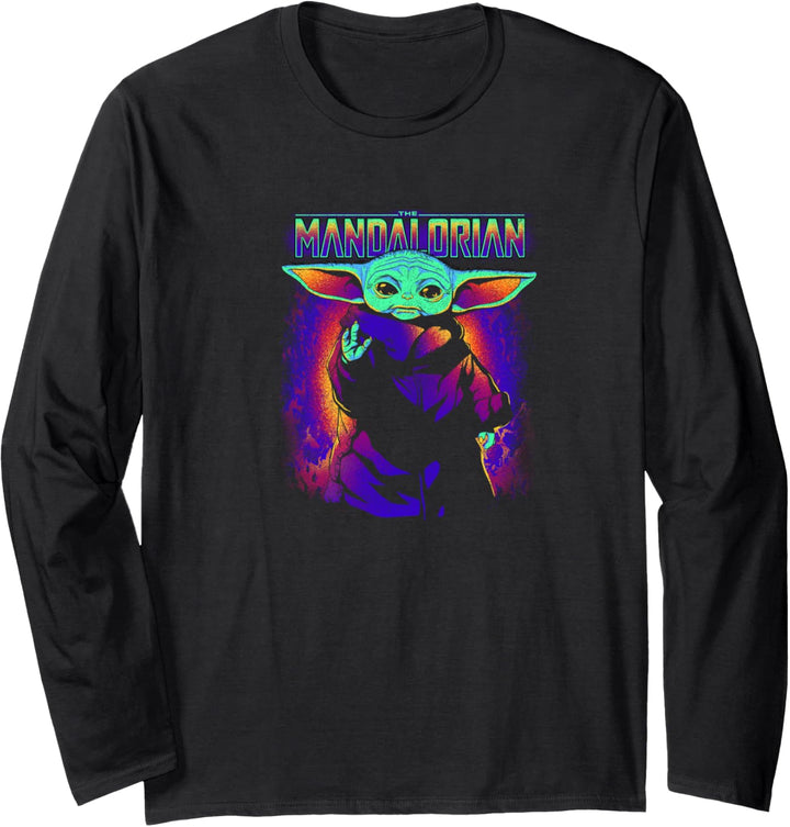 Star Wars: The Mandalorian Grogu Neon Child Logo Langarmshirt