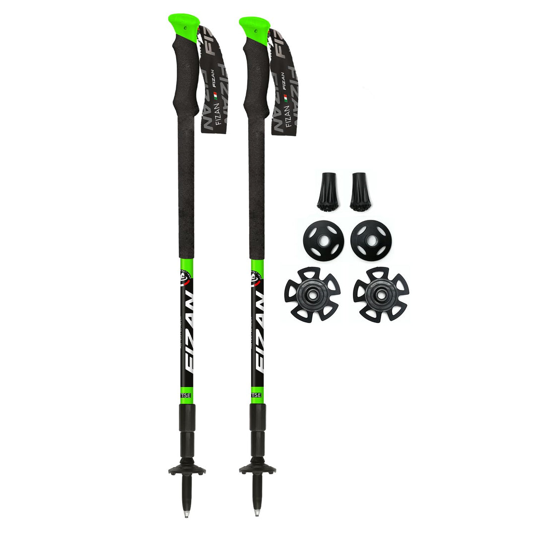 FIZAN Trekkingstöcke 65-140 cm, Nordic Walking Stöcke, Wanderstöcke | Lhotse S20 7506 | Grün