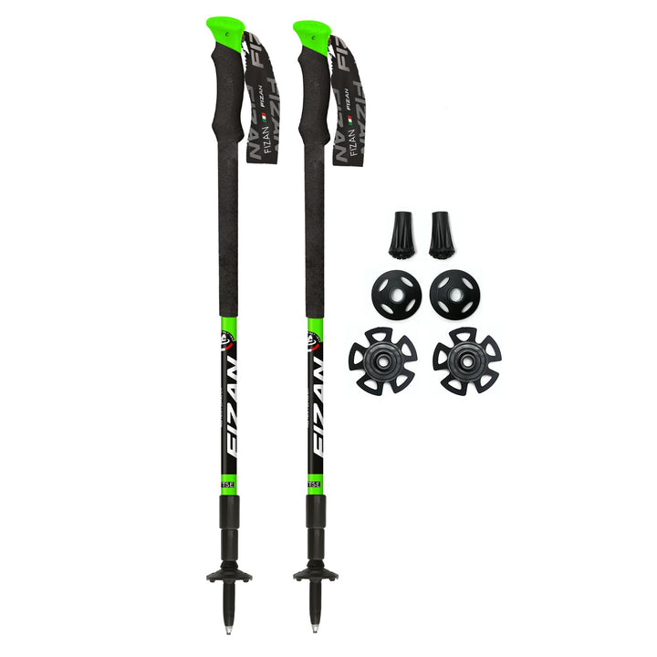 FIZAN Trekkingstöcke 65-140 cm, Nordic Walking Stöcke, Wanderstöcke | Lhotse S20 7506 | Grün