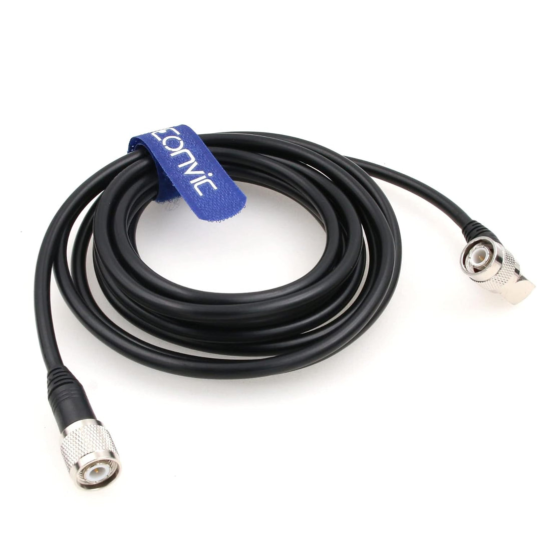 Eonvic GPS Antennenkabel Schwarz TNC zu TNC 90 Grad Flexibles Koaxialkabel RG223 für GNSS/GPS Empfän