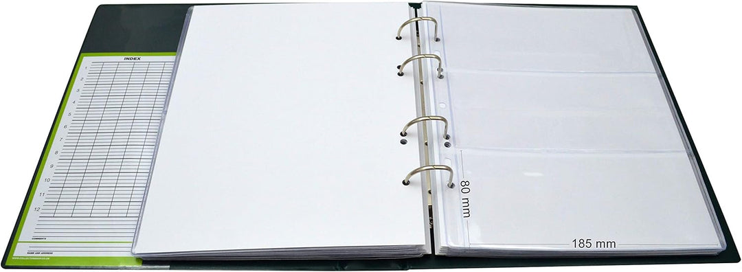 COLLECTOR Banknotenalbum mit Schutzkassette Etui für Verschiedene Banknoten-Grössen - mit Seiten und