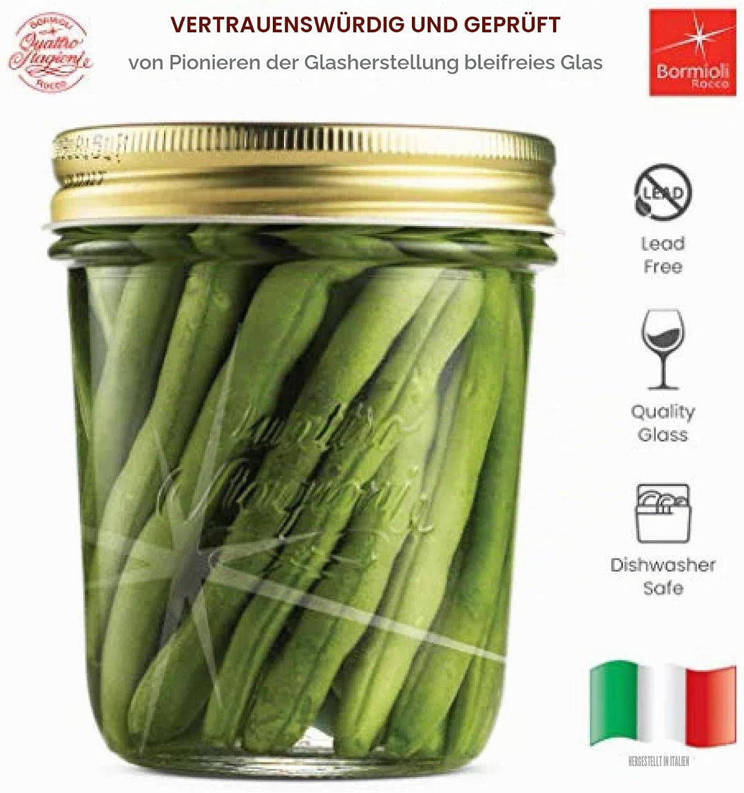 Bormioli 354756-CBA Quattro STAGIONI-32 cl, luftdicht, transparent, 4 Stück