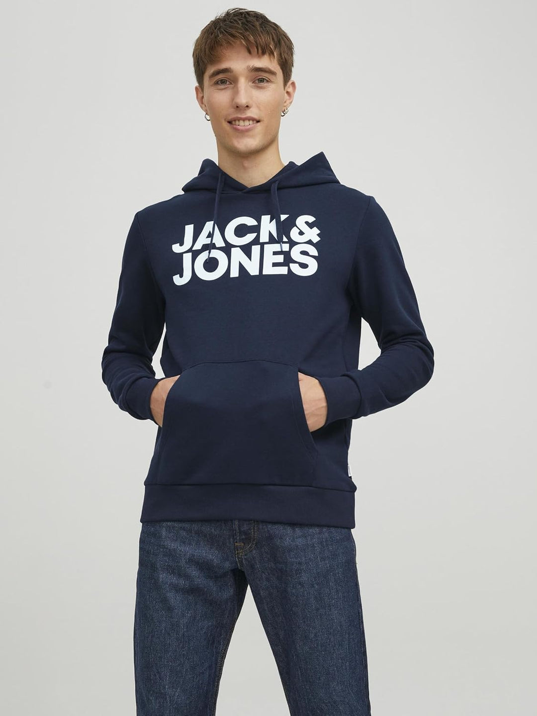 JACK & JONES Herren Jjecorp Logo Sweat Hood Noos Kapuzenpullover XS Navy Blazer, XS Navy Blazer