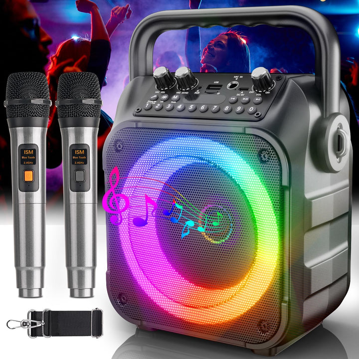 Karaoke Maschine mit 2 Karaoke Mikrofonen: Singingmate Karaoke Anlage mit 2 Mikrofonen für Erwachsen