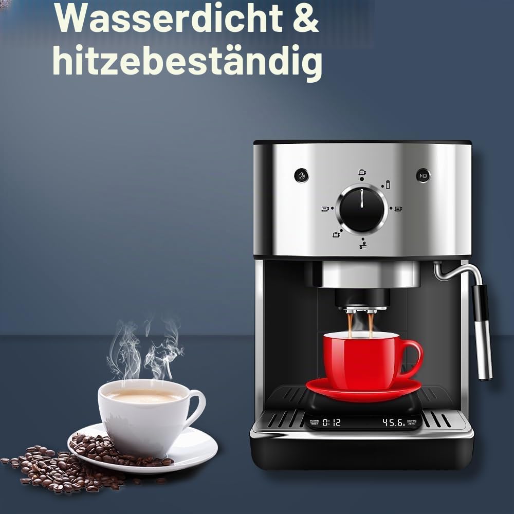 OBEST Digitale Mini Kaffeewaage mit Timer,Wiederaufladbare Espressowaage,3kg/0,1g Hochpräzise Elektr