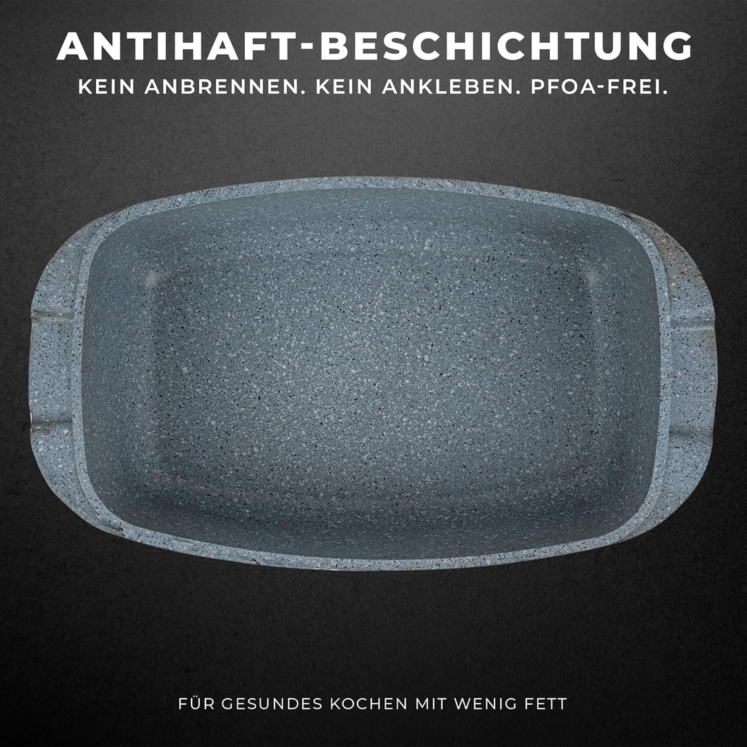 Aluguss Kochtopf - 5.5L - Ø 39 cm - Gross Topf Beschichtet Für alle Herdarten auch Induktion - Antih