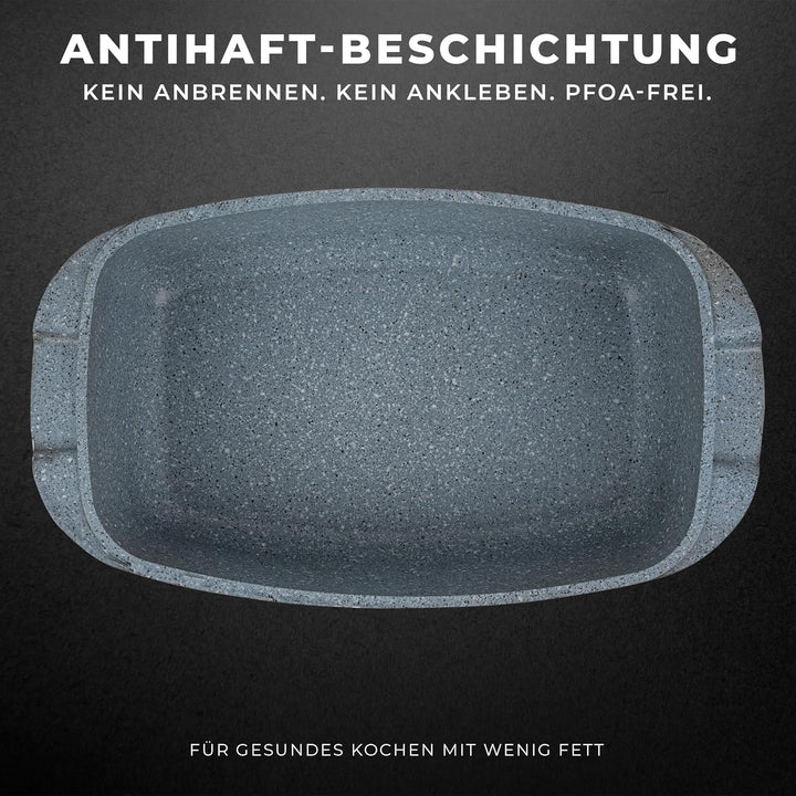 Aluguss Kochtopf - 5.5L - Ø 39 cm - Gross Topf Beschichtet Für alle Herdarten auch Induktion - Antih