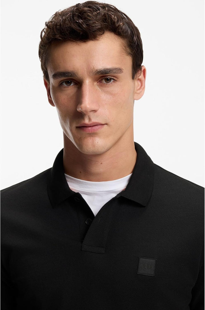 BOSS Herren Passenger Slim-Fit Poloshirt aus Stretch-Baumwolle mit Logo-Aufnäher XXL Black1, XXL Bla