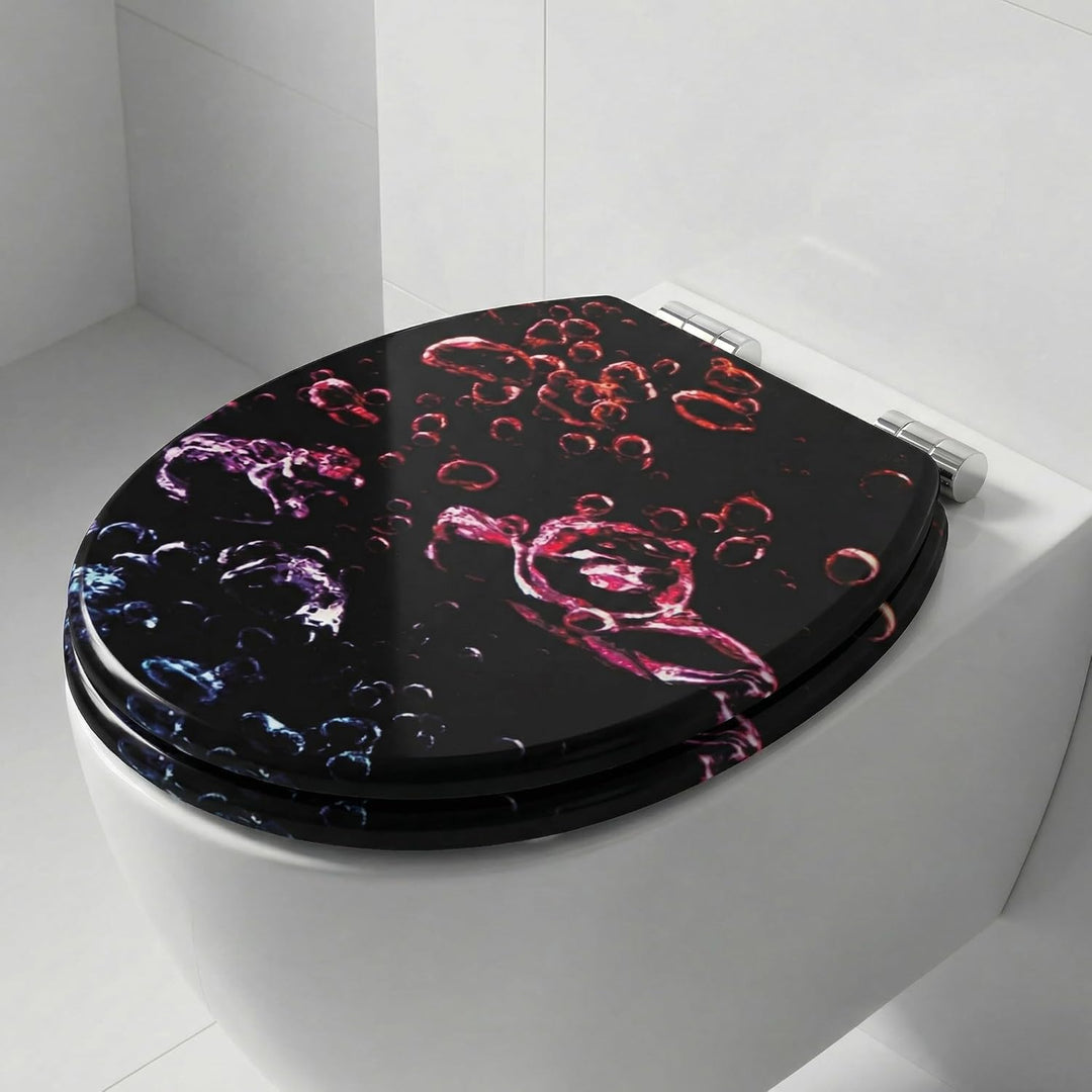 SINOBATH WC Sitz mit Absenkautomatik, Viele Bunte Motive, Toilettendeckel aus Holz, Stabile Qualität