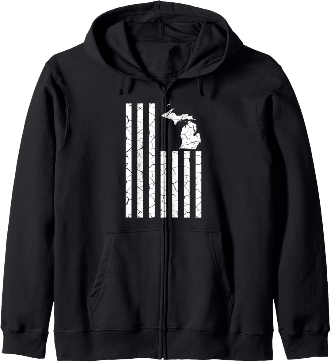 Michigan Cracked American Flag State Pride Kapuzenjacke