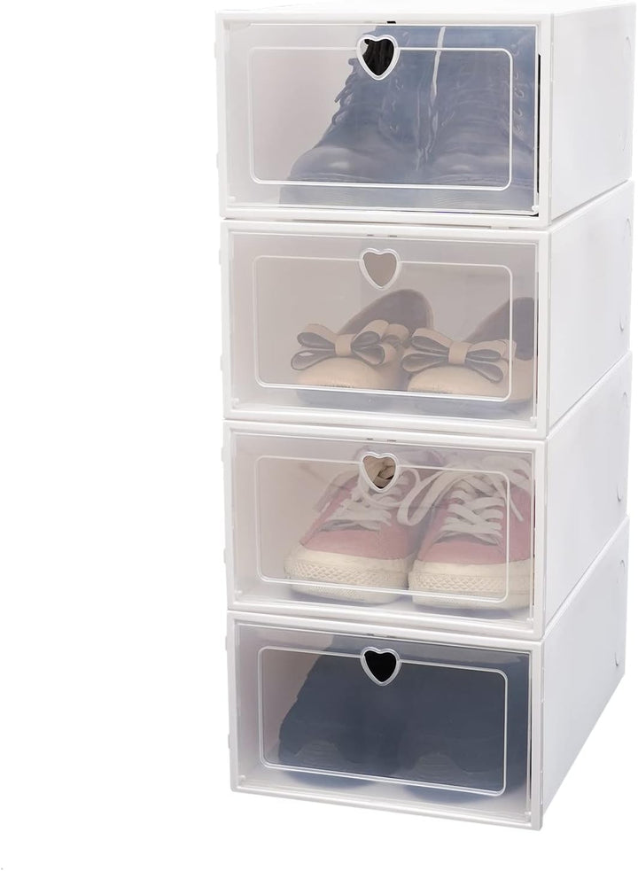 20 Stück Transparent Schuhbox Plastik Schuhkarton Schuhaufbewahrung Schublade Stapelbar Raumsparend