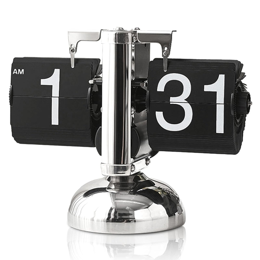 HERCHR Flip-Schreibtischuhr, Retro-Digital-Flip-Down-Uhr, Retro-Minimalist-Einfuss-mechanische Auto-