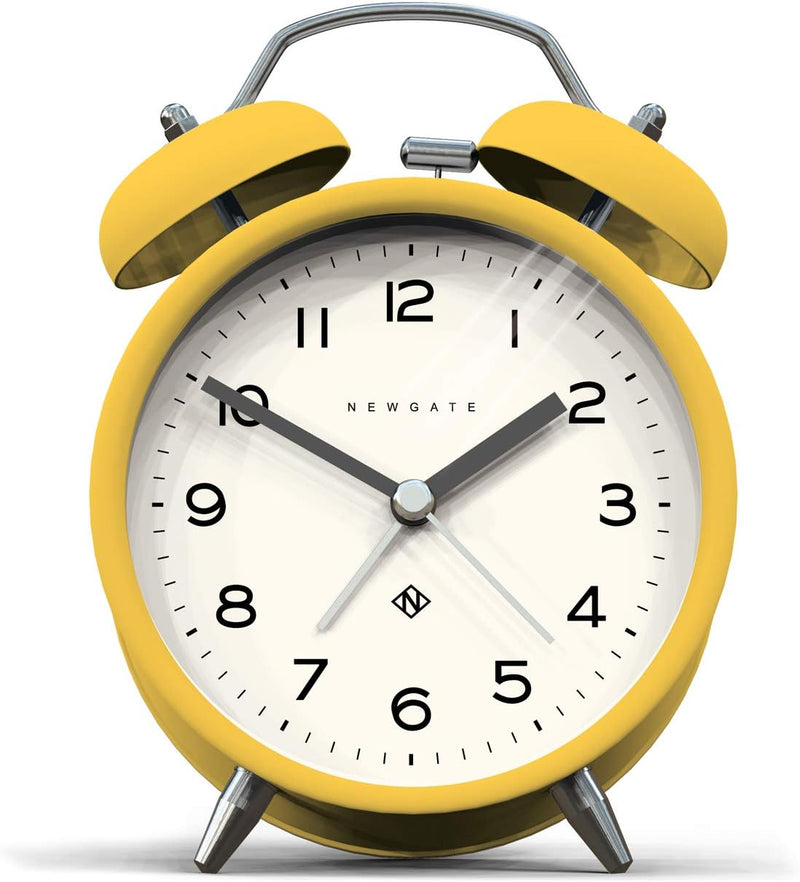 NEWGATE ® Charlie Bell Echo Alarm – Kleiner moderner Nachttischwecker – Schlafzimmerzubehör – Wecker