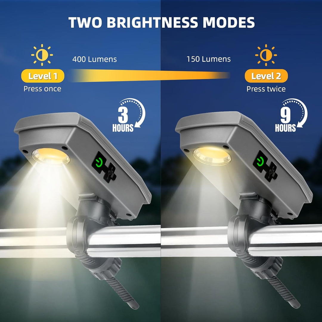 Solar-Grillleuchte für Blackstone Grillplatte & Weber Grill, USB-C-Solar, wiederaufladbar, 360° dreh