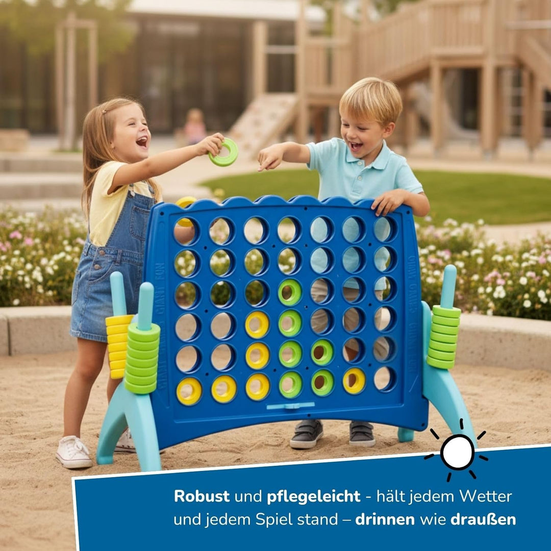 alldoro 60010 XXL 4 gewinnt, 115 x 60 x 88 cm, wetterfestes &amp; extra grosses Familienspiel mit 42 Ste