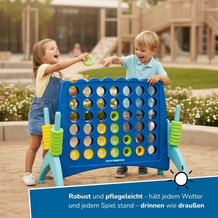 alldoro 60010 XXL 4 gewinnt, 115 x 60 x 88 cm, wetterfestes &amp; extra grosses Familienspiel mit 42 Ste