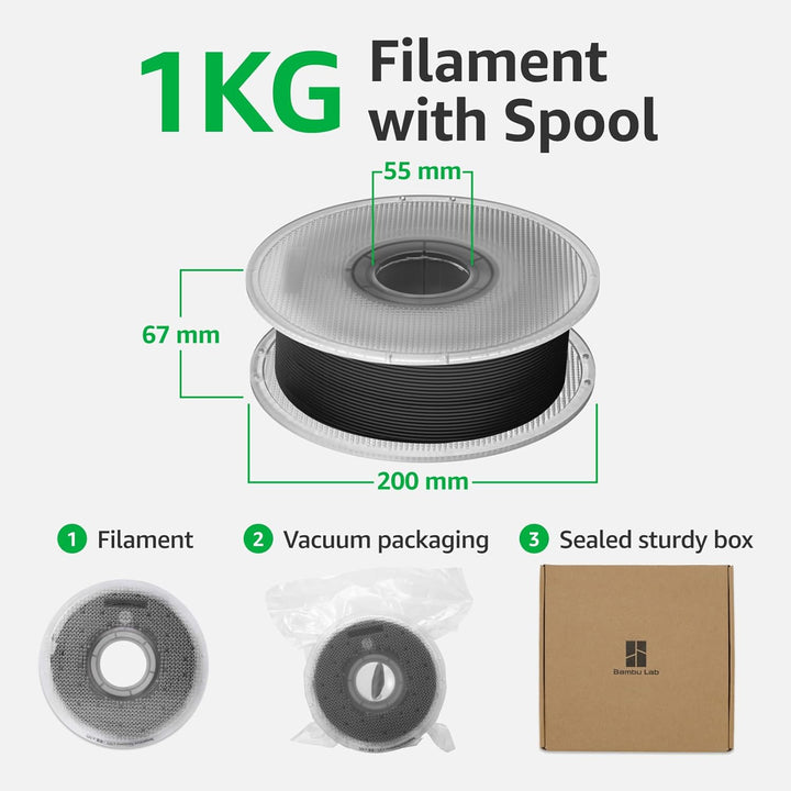 Bambu Lab Matte 3D-Drucker-Filament, glattes mattes Finish, 3D-Druck-PLA-Filament, keine Verformung