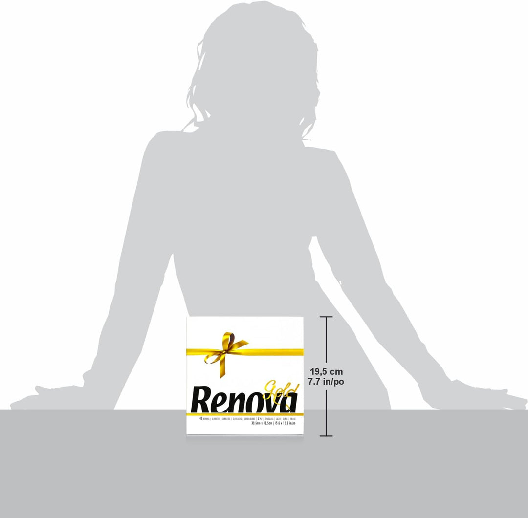 RENOVA Renova Gold Servietten, 600 Servietten, weiss, gross, 2 Schichten