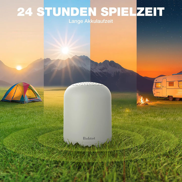 Bobtot Tragbarer Bluetooth Lautsprecher, kabellos, wasserdicht klein, mit 24 Stunden Akkulaufzeit, l