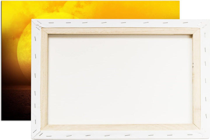 unbekannte Planeten Oberfläche Format: 80x60 als Leinwandbild, Motiv fertig gerahmt auf Echtholzrahm