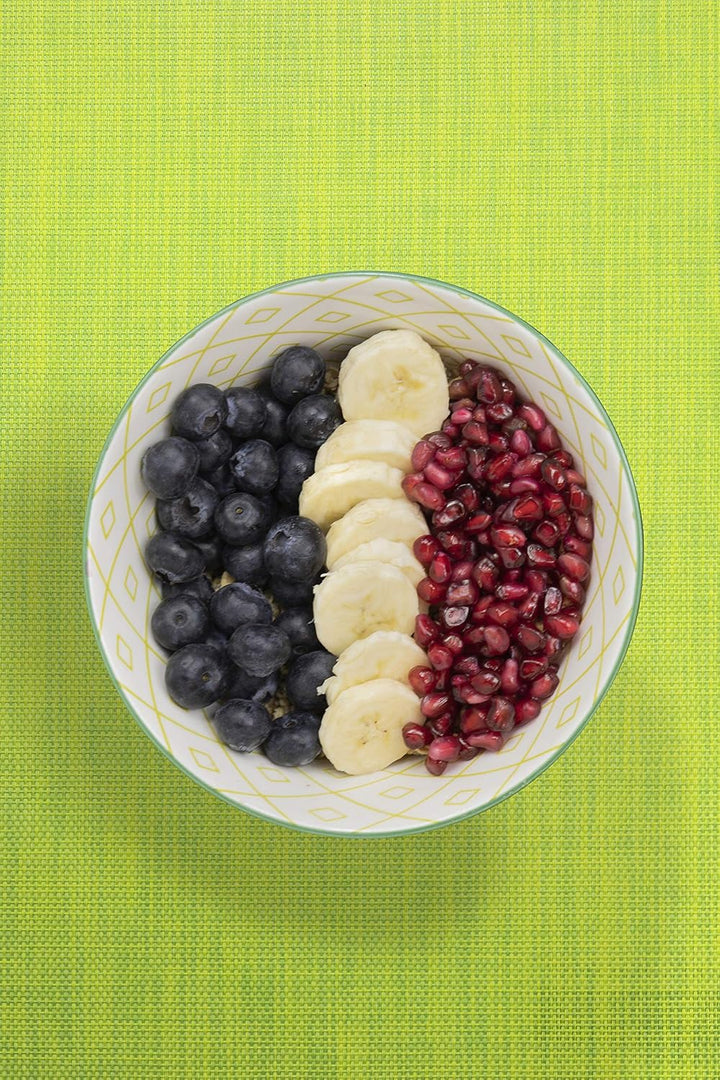 KC BLUE KitchenCraft Patterned Cereal Bowl Set in Gift Box, 4 Ceramic Bowls Ideal for Ice Cream, Sou