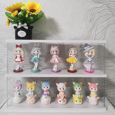 ELEpure Acryl 2-stufiger Stufen-Display-Ständer, transparenter Treppenregal-Organizer, Sammlerdekora