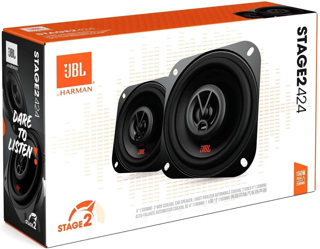 JBL Auto Lautsprecher Boxen Stage2 424 300 Watt 10 cm 2 Wege Koax passend für Mercedes 190er 201 198