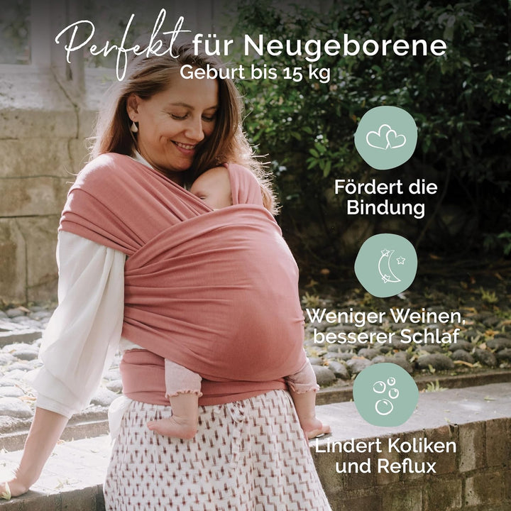 Boba Baby Tragetuch Neugeborene - Elastisches Babytragetuch und Stilltuch für Unterwegs - Einfach zu
