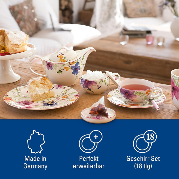 Villeroy & Boch 1041007128 Kaffee-Service, Porzellan, floral, 34,8 x 19,7 x 32,4 cm, 18 Einheiten