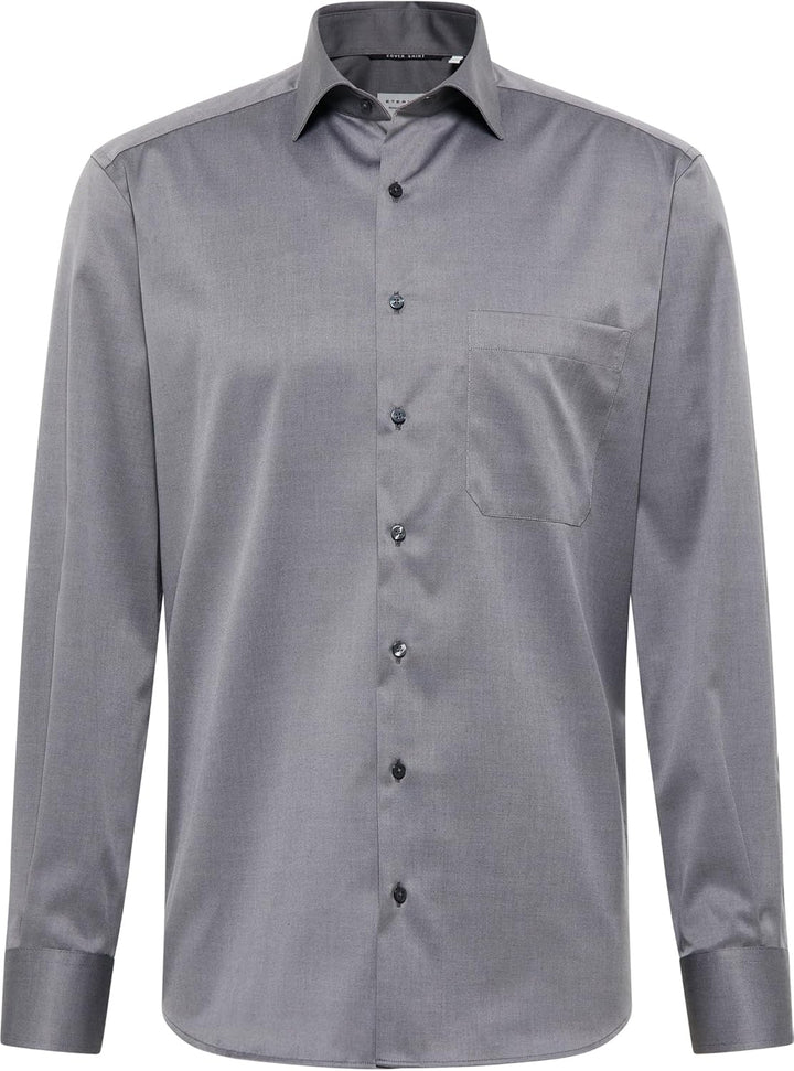 ETERNA Male Cover Shirt unifarben Comfort FIT 36 Grau, 36 Grau
