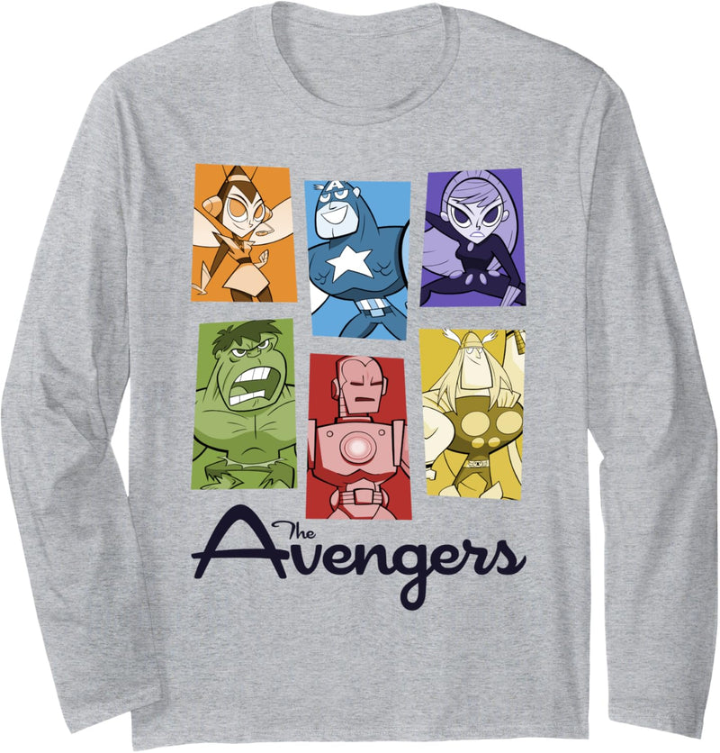 Marvel Avengers Retro Style Panels Langarmshirt