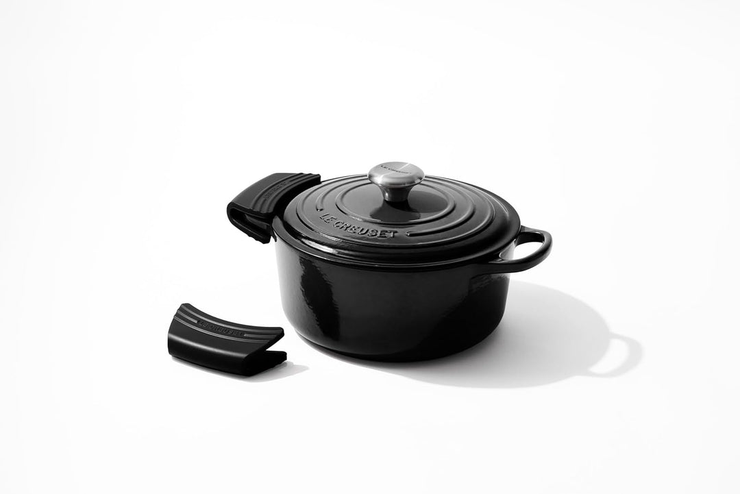 Le Creuset 2er-Set Griffschutz aus Silikon, Anpassungsfähig, Hitzebeständig bis 250°C, Schwarz glänz