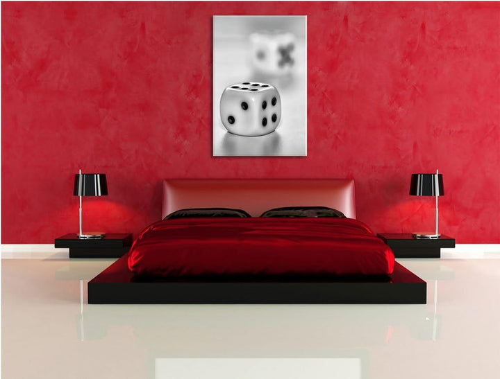 Pixxprint Klassische Würfel als Leinwandbild/Grösse: 100x70 cm/Wandbild/Kunstdruck/fertig bespannt,