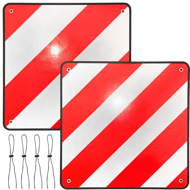 Reflektierendes Warnschild,Warntafel Fahrradträger 50 x 50 cm,Reflektierend Warnschild,2in1 rot Weis