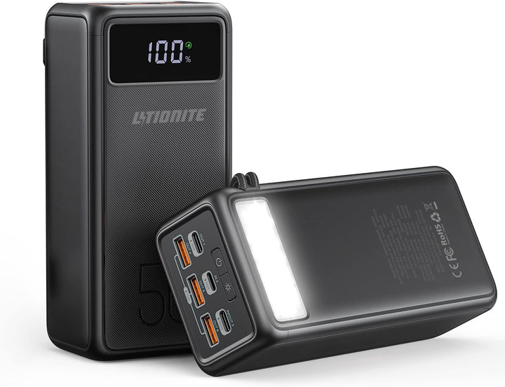 LITIONITE Raiden 100W / 56.000mAh Power Bank USB-C PD (bis zu 100W) + USB-A (bis zu 18W) - Tragbarer