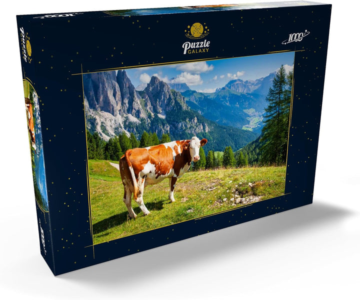 Kuh grast auf Einer Alpenwiese in den Dolomiten - Premium 1000 Teile Puzzle - MyPuzzle Sonderkollekt