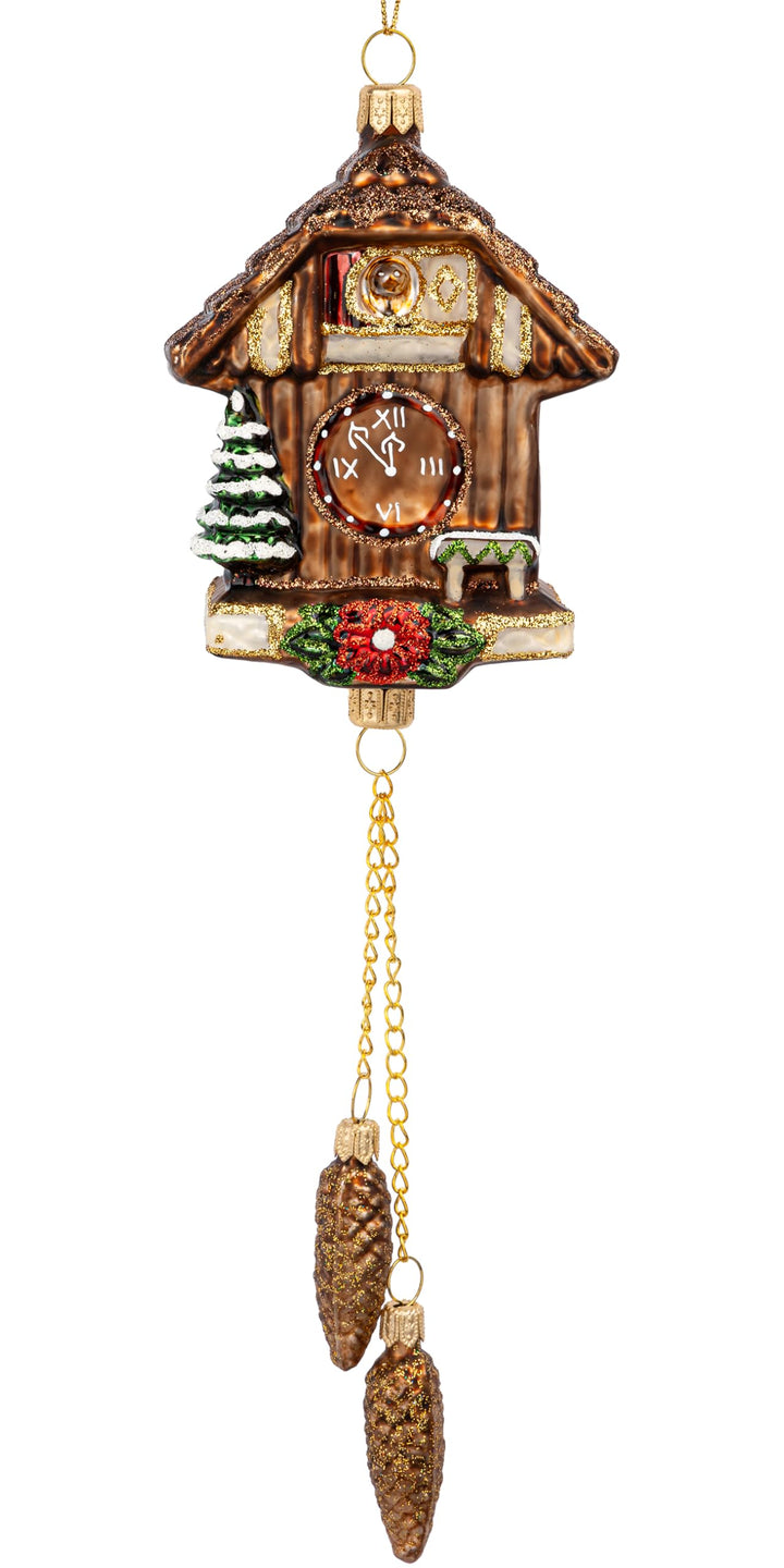 SIKORA Kuckucksuhr besondere Weihnachtskugel Glas Christbaumschmuck Deko Figur Weihnachten Anhänger