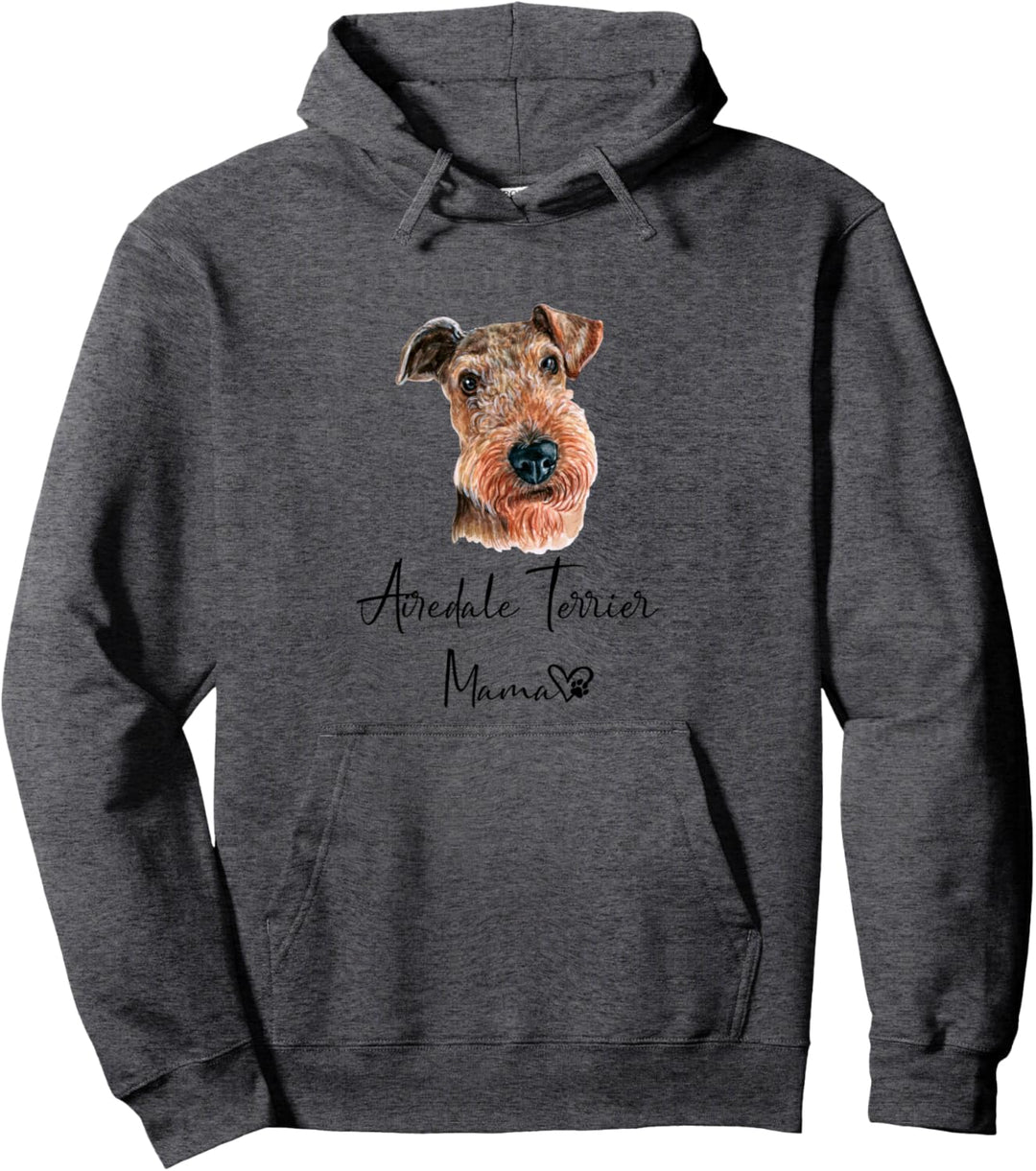 Airedale Terrier Mama Hundemama Hund Frauchen Geschenk Pullover Hoodie