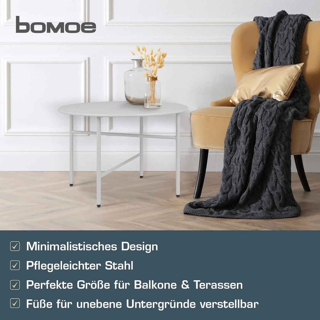 Beistelltisch Outdoor Gartentisch Rund Ø 53 cm Tischplatte Kratzfest – Stabiler Wohnzimmer Couchtisc