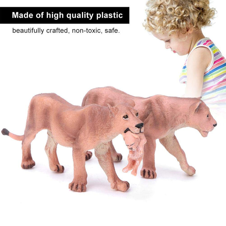 2 Pcs Löwinnen Modell Kunststoff Collection Dekoration Tier Modell Spielzeug frühes Pädagogisches Sp
