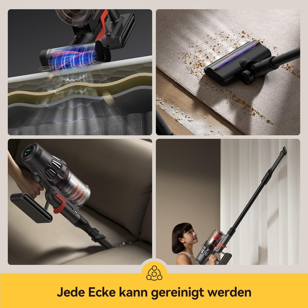 Deerma DEM-T50W Kabelloser Staubsauger, 30kPa Saugkraft, 590W Leistung, 90 Minuten Laufzeit, HEPA-Fi