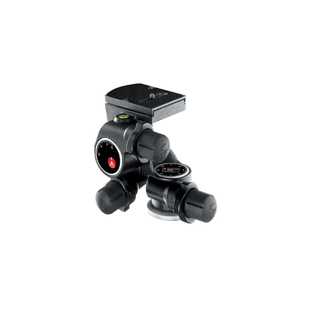 Manfrotto Junior Getriebeneiger mit Drehknöpfen, für Kamerastative, hoch präziser Kopf, Fotoausrüstu