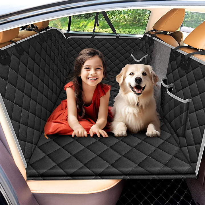 Kfonla Hundedecke Auto Rückbank 130 x 62 cm,Hunde Autositz Rückbank mit Harter Unterseite,Hundebett