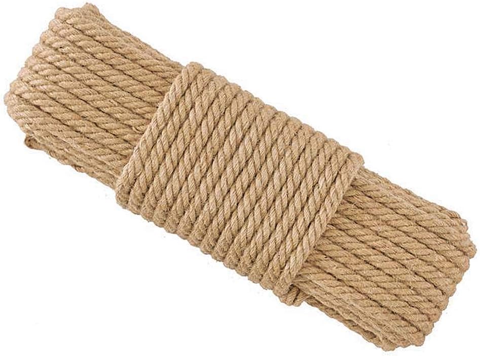 Aoneky Natur Sisal Seil 6mm/8mm/10mm, 10M-100M - Hanfseil für Kratzbaum, Dekoration, Geschenk Verpac