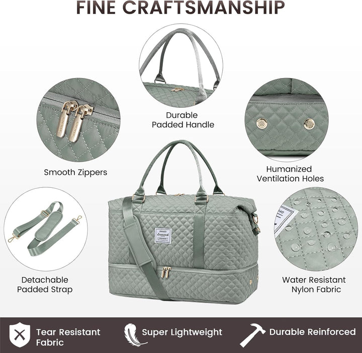 LOVEVOOK Reisetasche Sporttasche Damen Gross Weekender Travel Duffle Bag mit Kulturbeutel Handgepäck