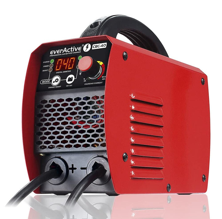 everActive Batterieladegerät, Autoladegerät mit Wechselrichter-Starter für 12 / 24V Batterie CBC-40,
