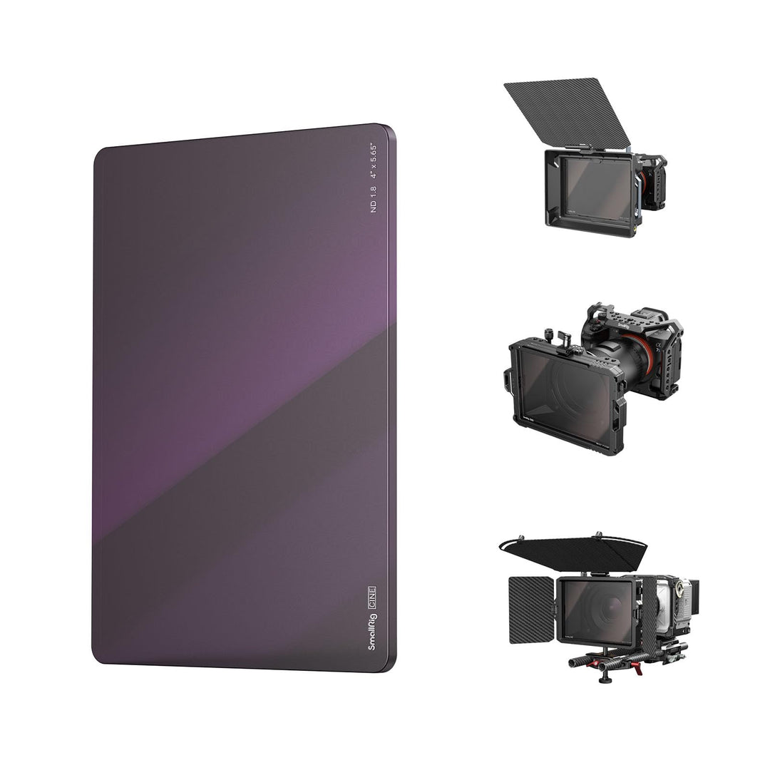 SMALLRIG 4 x 5,65" ND 1,8 (6 Stop) Filter, quadratischer Neutraldichtefilter, 4 mm Dickes, mehrschic