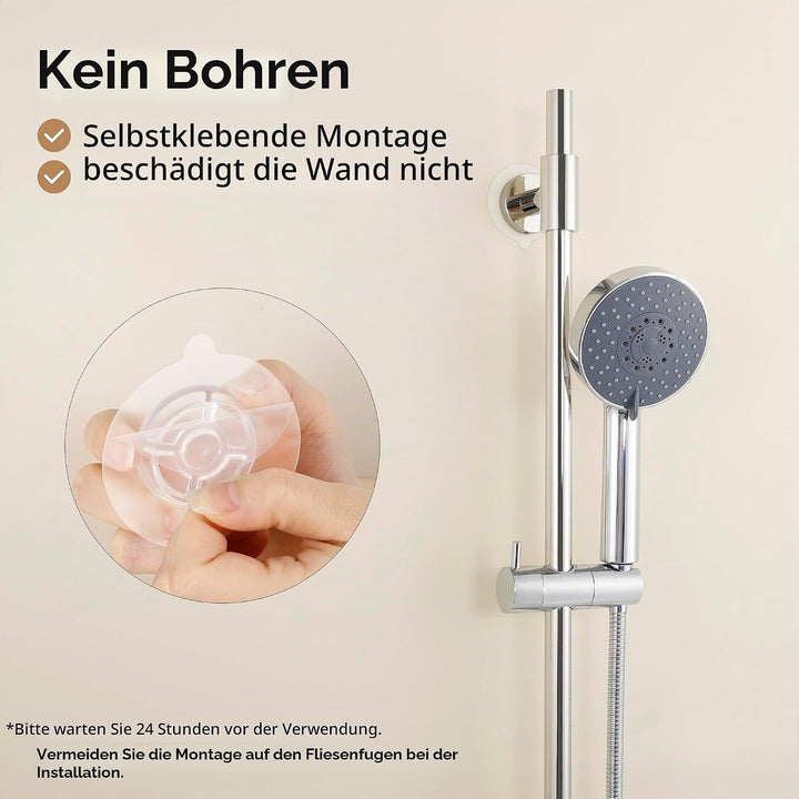 KES Duschstange ohne Bohren Brausestange Edelstahl mit Duschkopfhalterung Duschkopf Halterung Stange