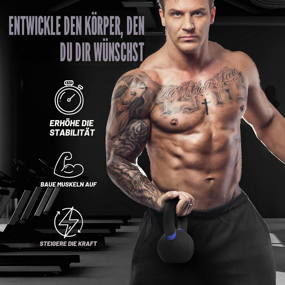 Yes4All Kugelhantel Gewichte Gusseisen/Kugelhantel Pulverbeschichtet - Krafttraining, Heimfitnessstu